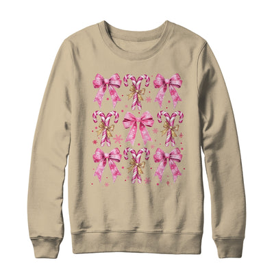 Cute Coquette Candy Canes Christmas Pink Bow Girls Teen  Shirt & Sweatshirt | siriusteestore