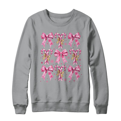 Cute Coquette Candy Canes Christmas Pink Bow Girls Teen  Shirt & Sweatshirt | siriusteestore