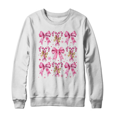 Cute Coquette Candy Canes Christmas Pink Bow Girls Teen  Shirt & Sweatshirt | siriusteestore