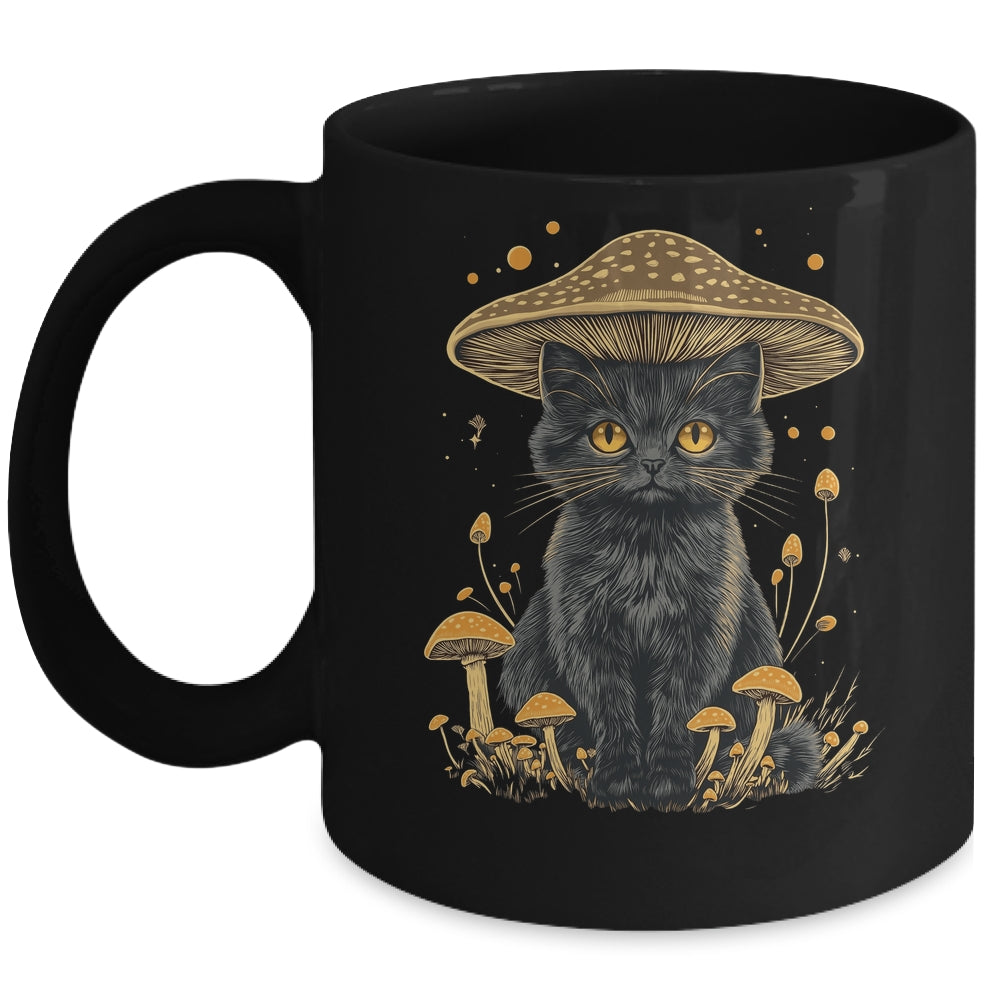 Cute Cottagecore Aesthetic Cat Mushroom Women Kids Girls Mug | siriusteestore