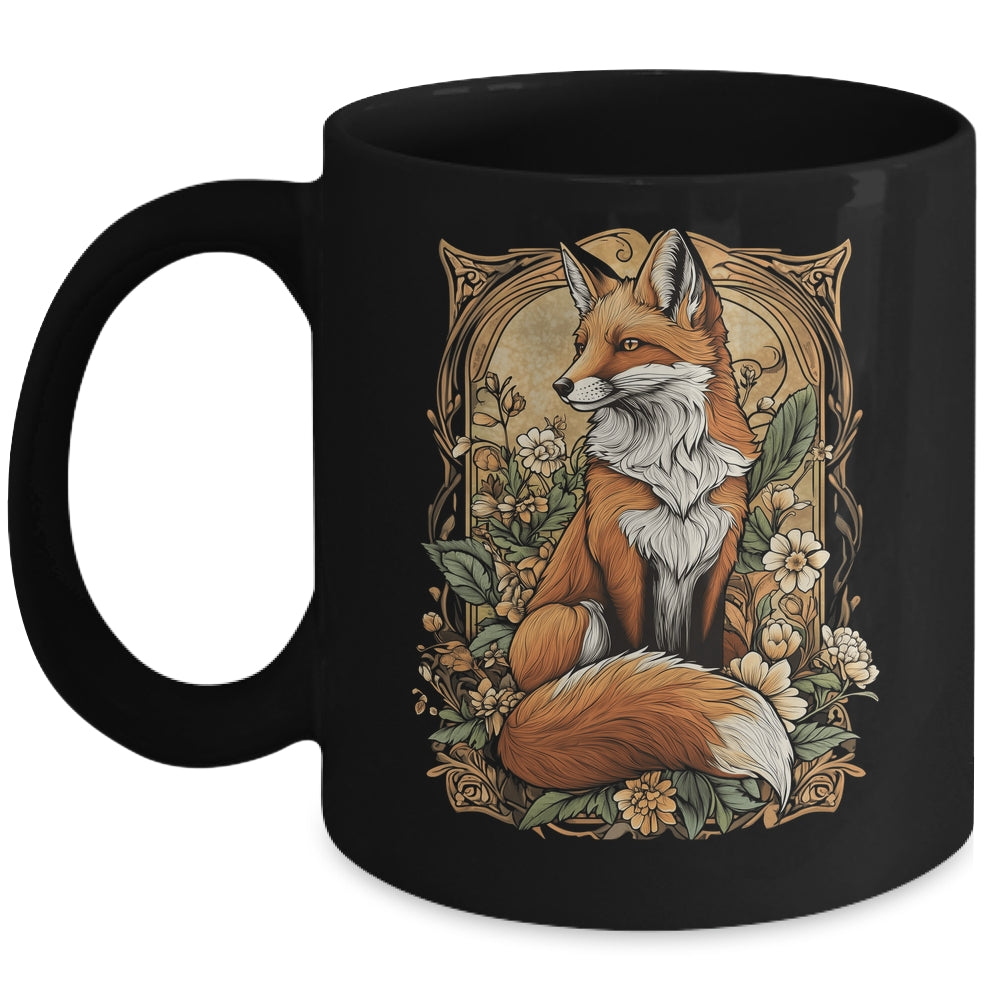 Cute Cottagecore Aesthetic Fox Lover Women Girls Graphic Mug | siriusteestore