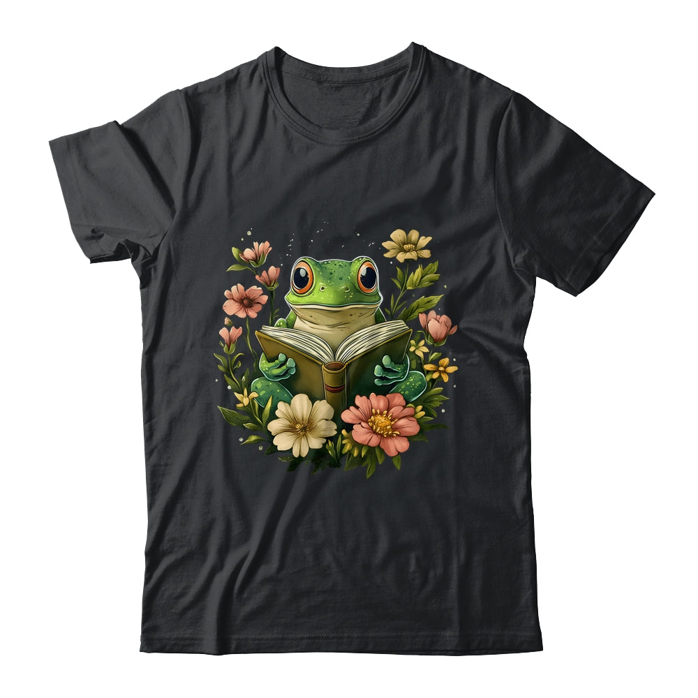 Cute Cottagecore Floral Frog Aesthetic Girls Women Graphic Shirt & Tank Top | siriusteestore