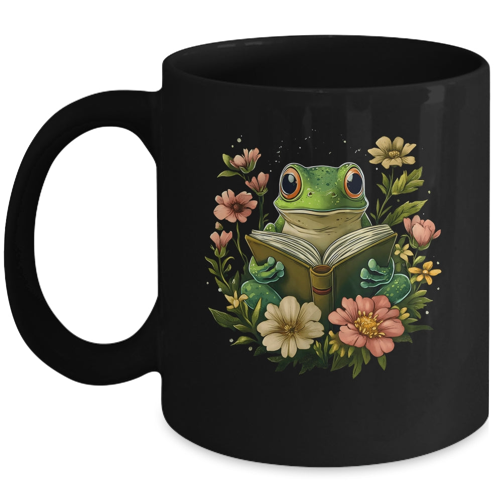 Cute Cottagecore Floral Frog Aesthetic Girls Women Graphic Mug | siriusteestore
