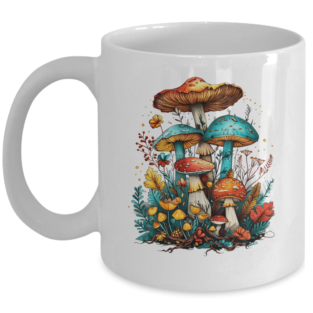 Cute Cottagecore Floral Mushroom Aesthetic Girls Graphic Mug | siriusteestore