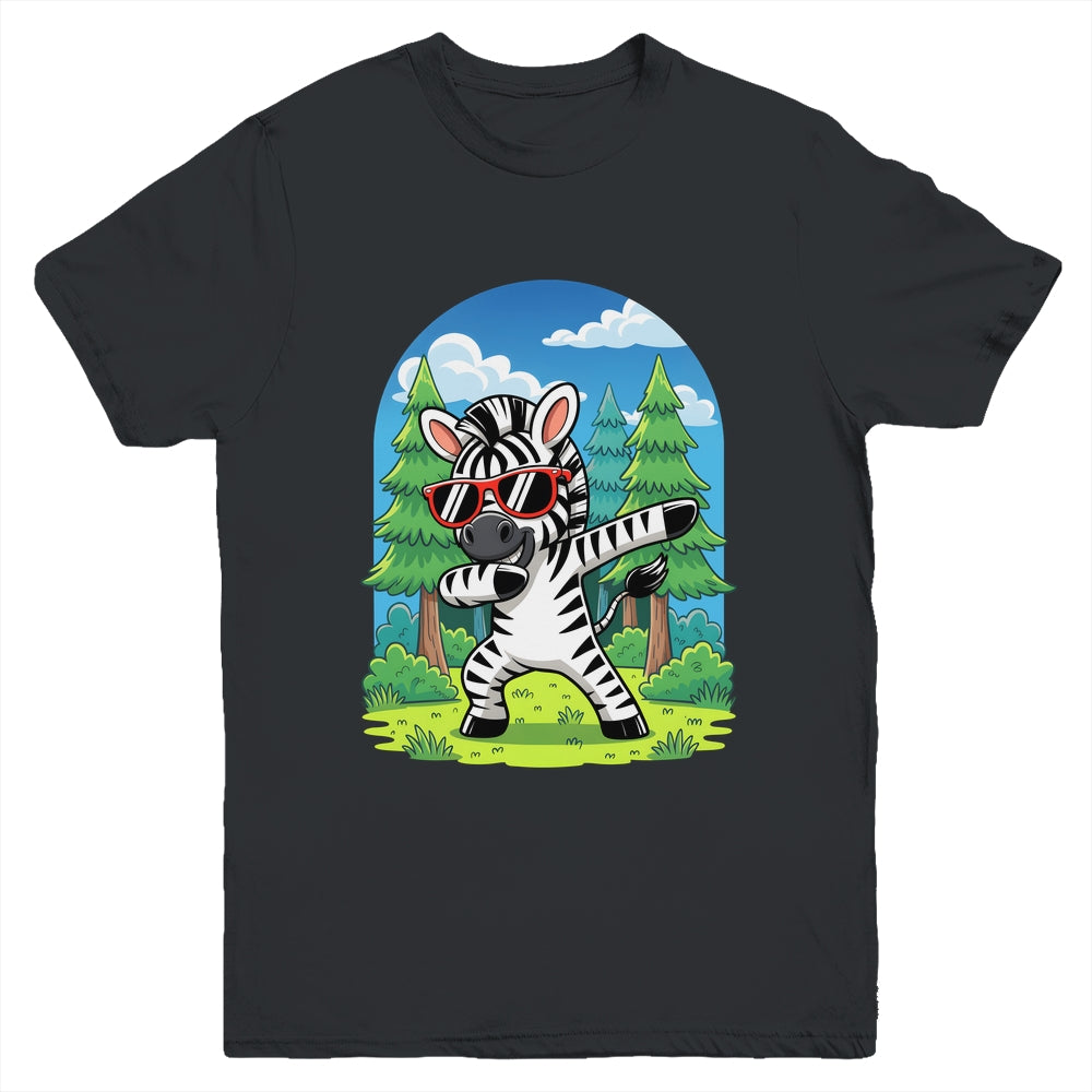 Cute Dabbing Zebra Costume Kids Girls Boys Animal Print Youth Shirt | siriusteestore