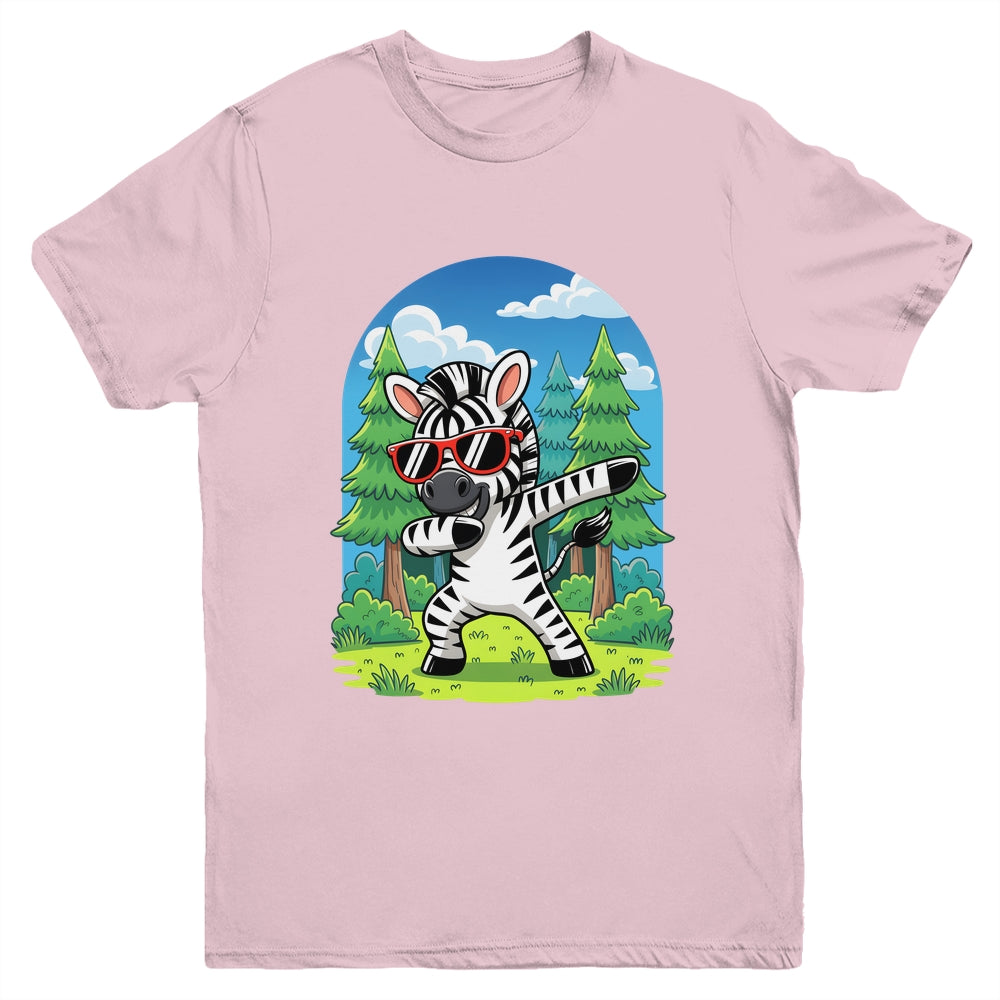 Cute Dabbing Zebra Costume Kids Girls Boys Animal Print Youth Shirt | siriusteestore