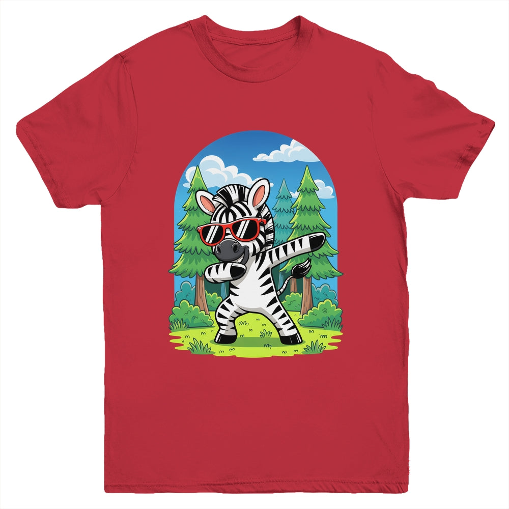 Cute Dabbing Zebra Costume Kids Girls Boys Animal Print Youth Shirt | siriusteestore