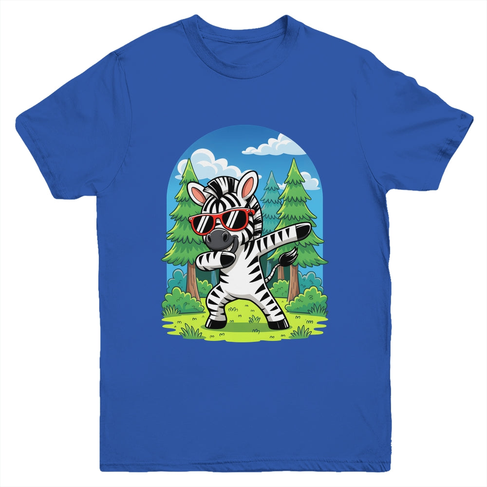 Cute Dabbing Zebra Costume Kids Girls Boys Animal Print Youth Shirt | siriusteestore