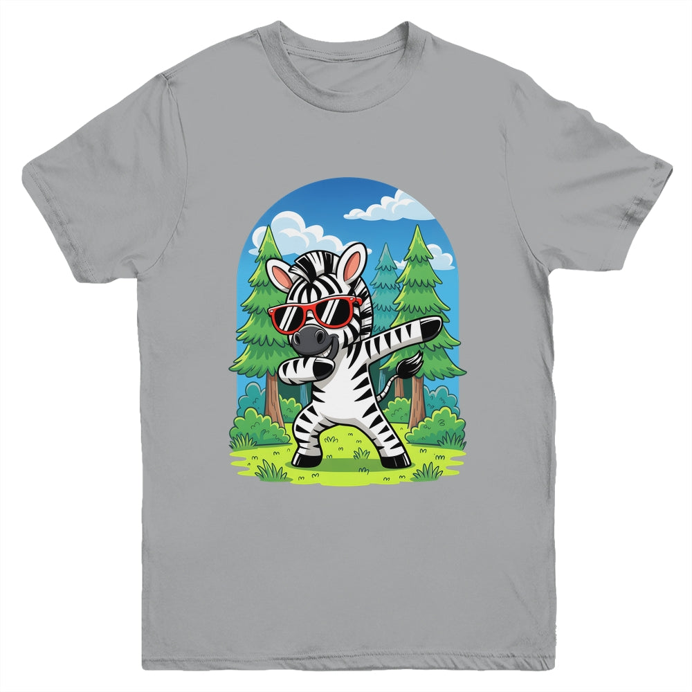 Cute Dabbing Zebra Costume Kids Girls Boys Animal Print Youth Shirt | siriusteestore