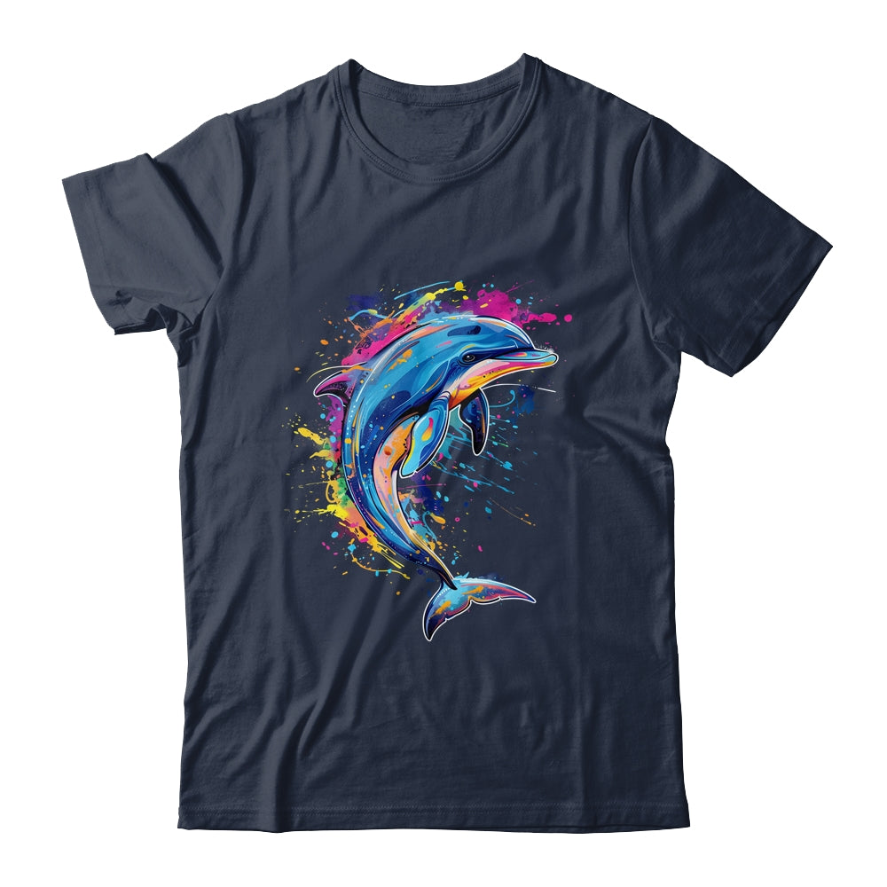 Cute Dolphin Design Colorful Art Aquatic Lovers Women Kids Shirt & Tank Top | siriusteestore