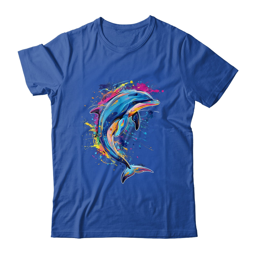 Cute Dolphin Design Colorful Art Aquatic Lovers Women Kids Shirt & Tank Top | siriusteestore