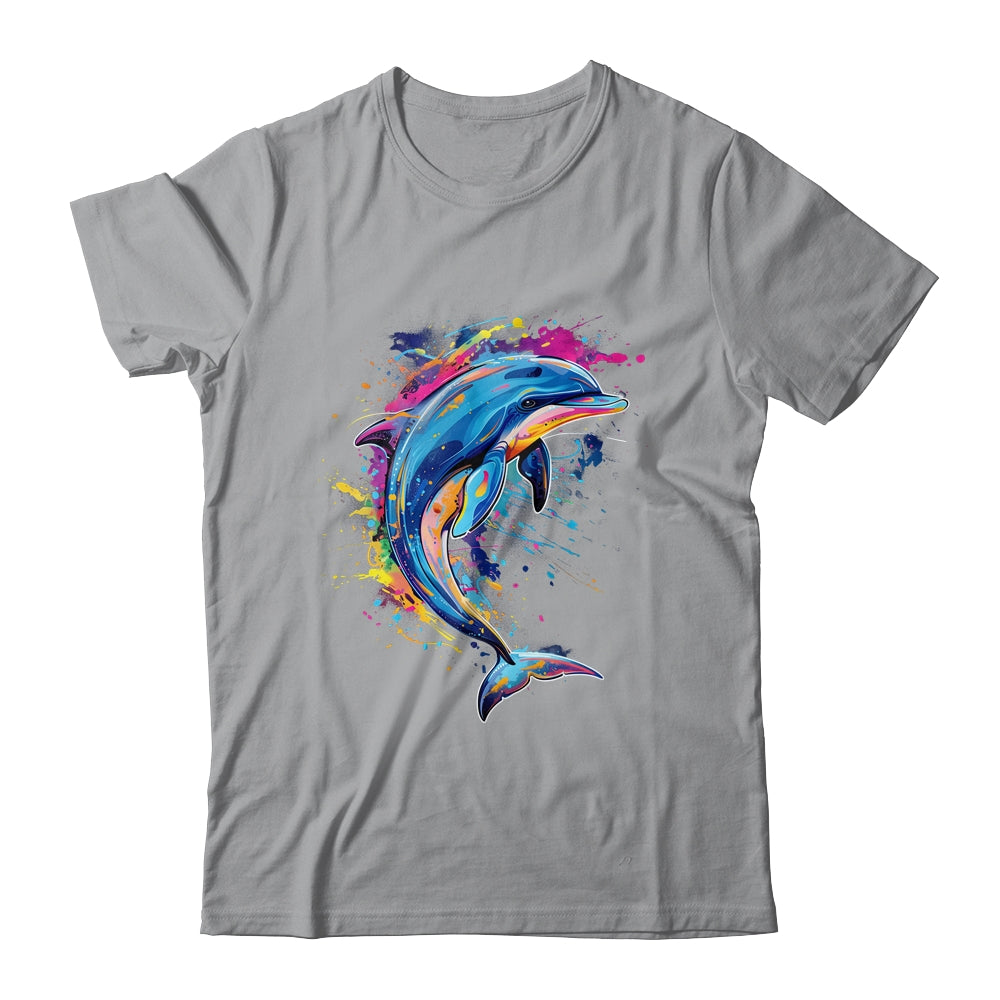 Cute Dolphin Design Colorful Art Aquatic Lovers Women Kids Shirt & Tank Top | siriusteestore