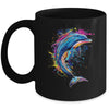 Cute Dolphin Design Colorful Art Aquatic Lovers Women Kids Mug | siriusteestore