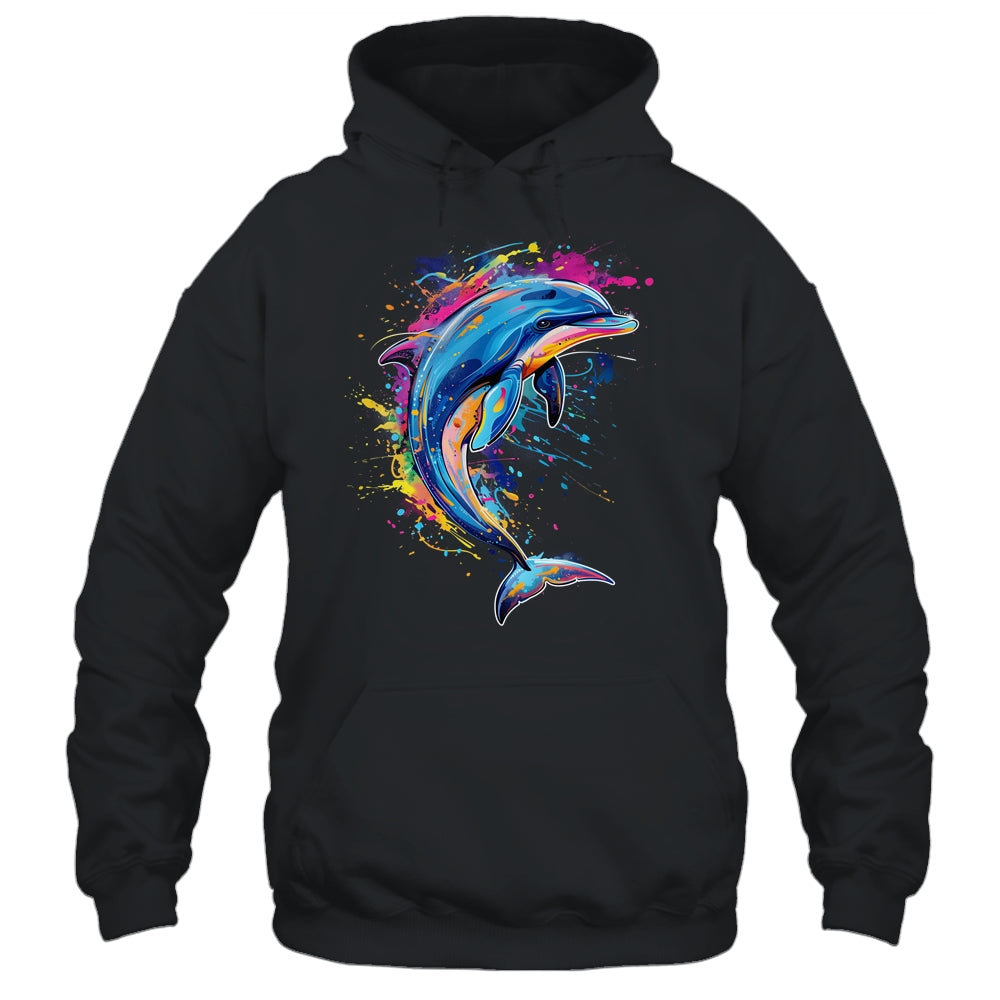 Cute Dolphin Design Colorful Art Aquatic Lovers Women Kids Shirt & Tank Top | siriusteestore