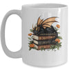 Cute Dragon Books Cottagecore Flower Bookworm Book Lover Mug | siriusteestore