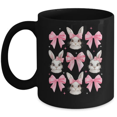 Cute Easter Bunny Face Coquette Bow Easter Day Girls Women Mug | siriusteestore