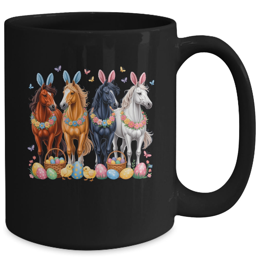 Cute Easter Horse Bunny Ears Eggs Spring Floral Girls Women Mug | siriusteestore