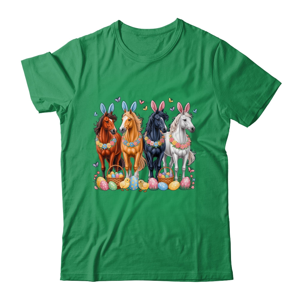 Cute Easter Horse Bunny Ears Eggs Spring Floral Girls Women Shirt & Hoodie | siriusteestore
