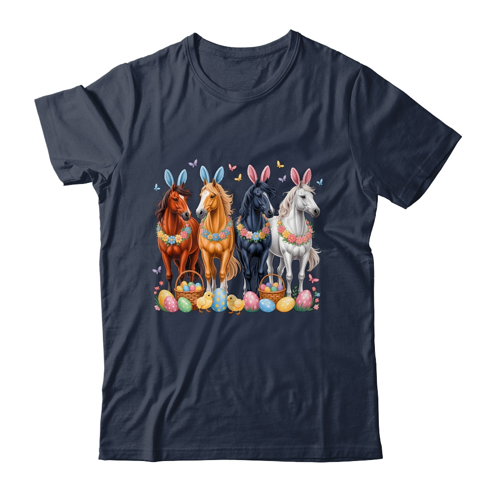 Cute Easter Horse Bunny Ears Eggs Spring Floral Girls Women Shirt & Hoodie | siriusteestore