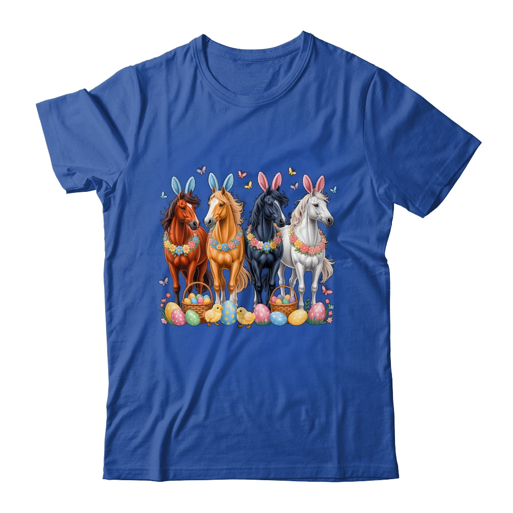 Cute Easter Horse Bunny Ears Eggs Spring Floral Girls Women Shirt & Hoodie | siriusteestore