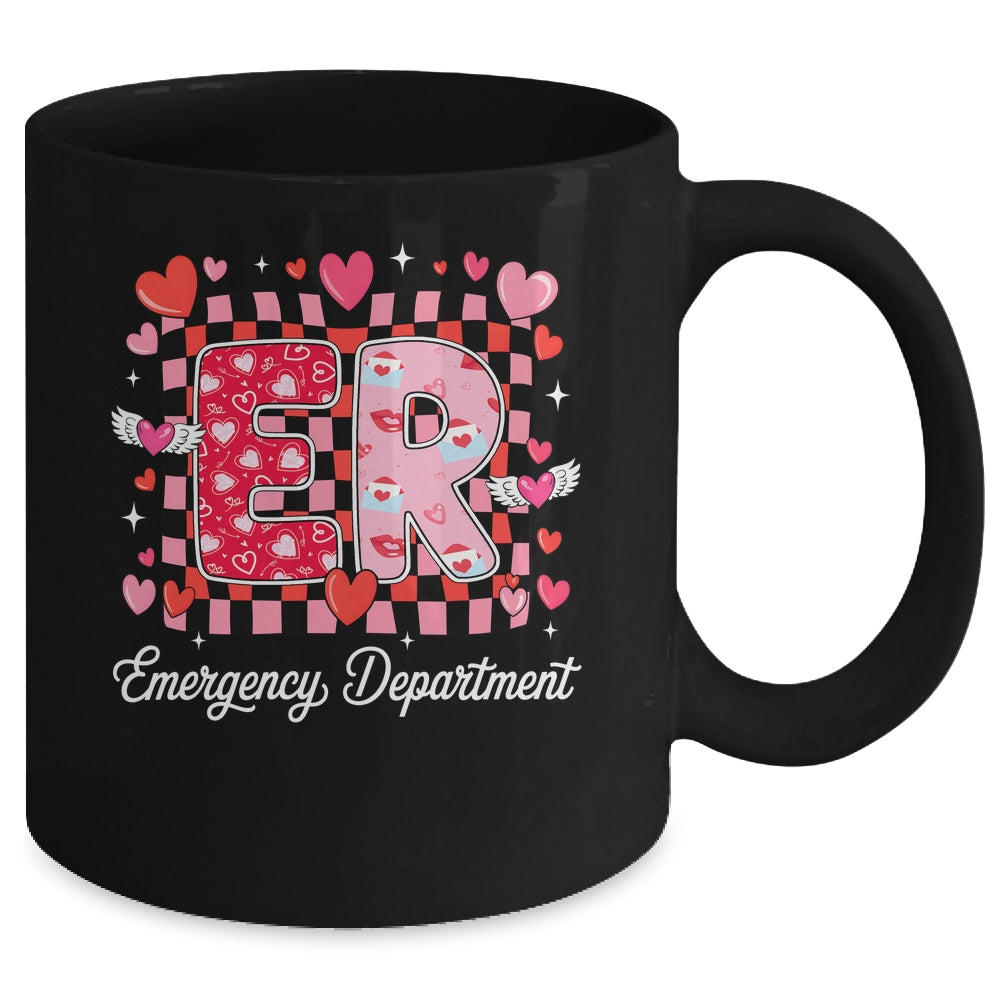 Cute Emergency Department Valentine ER Valentines Day Nurse Mug | siriusteestore