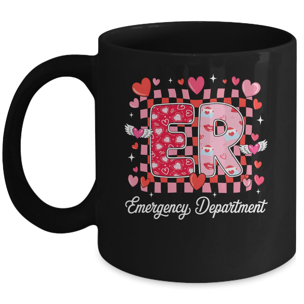 Cute Emergency Department Valentine ER Valentines Day Nurse Mug | siriusteestore