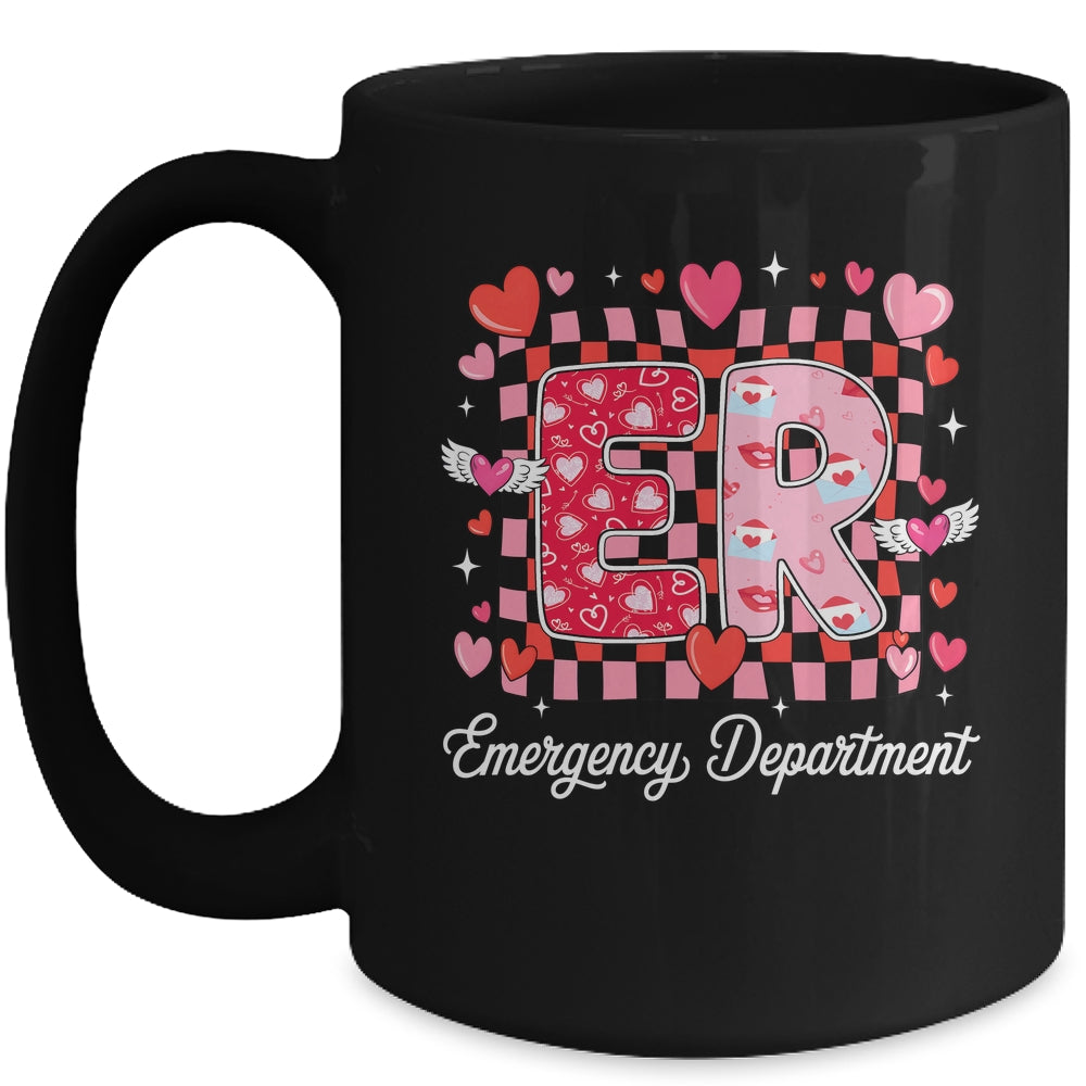 Cute Emergency Department Valentine ER Valentines Day Nurse Mug | siriusteestore