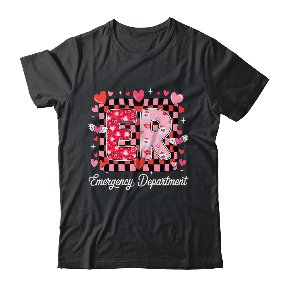 Cute Emergency Department Valentine ER Valentines Day Nurse Shirt & Tank Top | siriusteestore