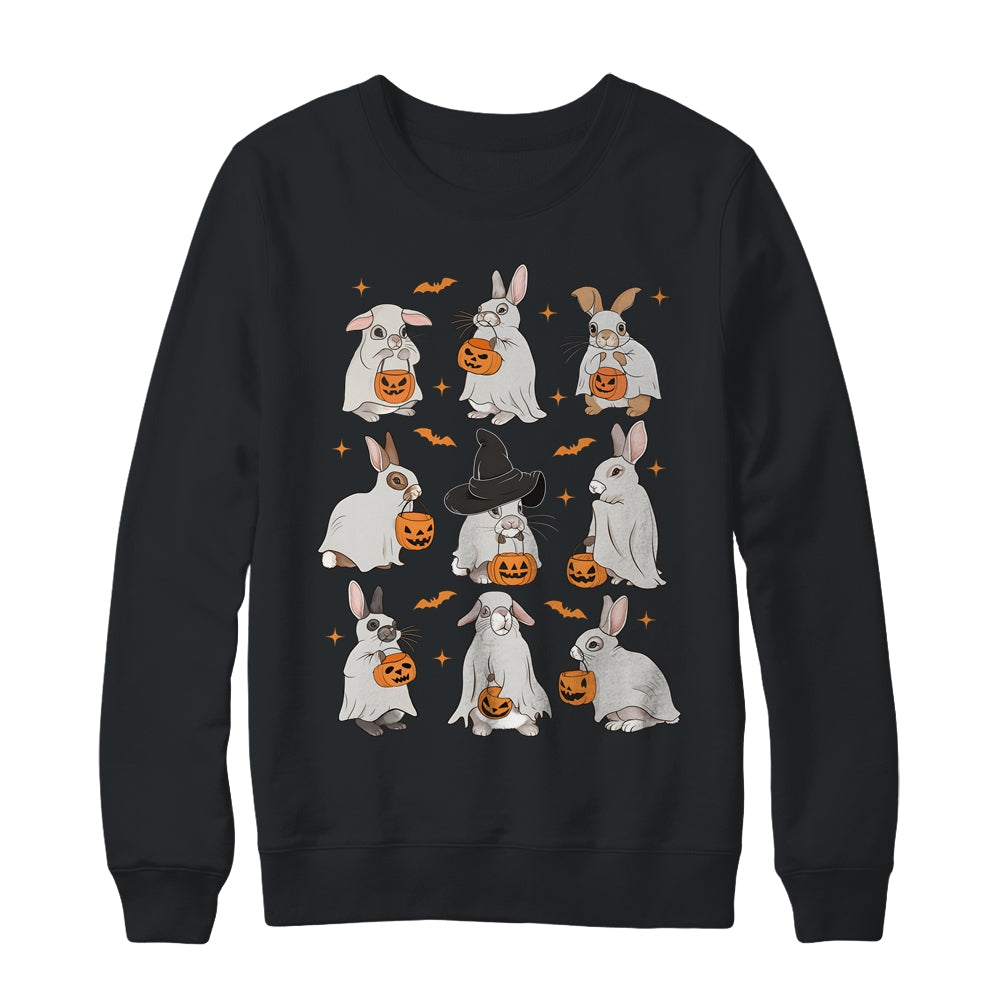Cute Fall Bunny Ghost Costume Rabbit Lover Spooky Season Shirt & Sweatshirt | siriusteestore
