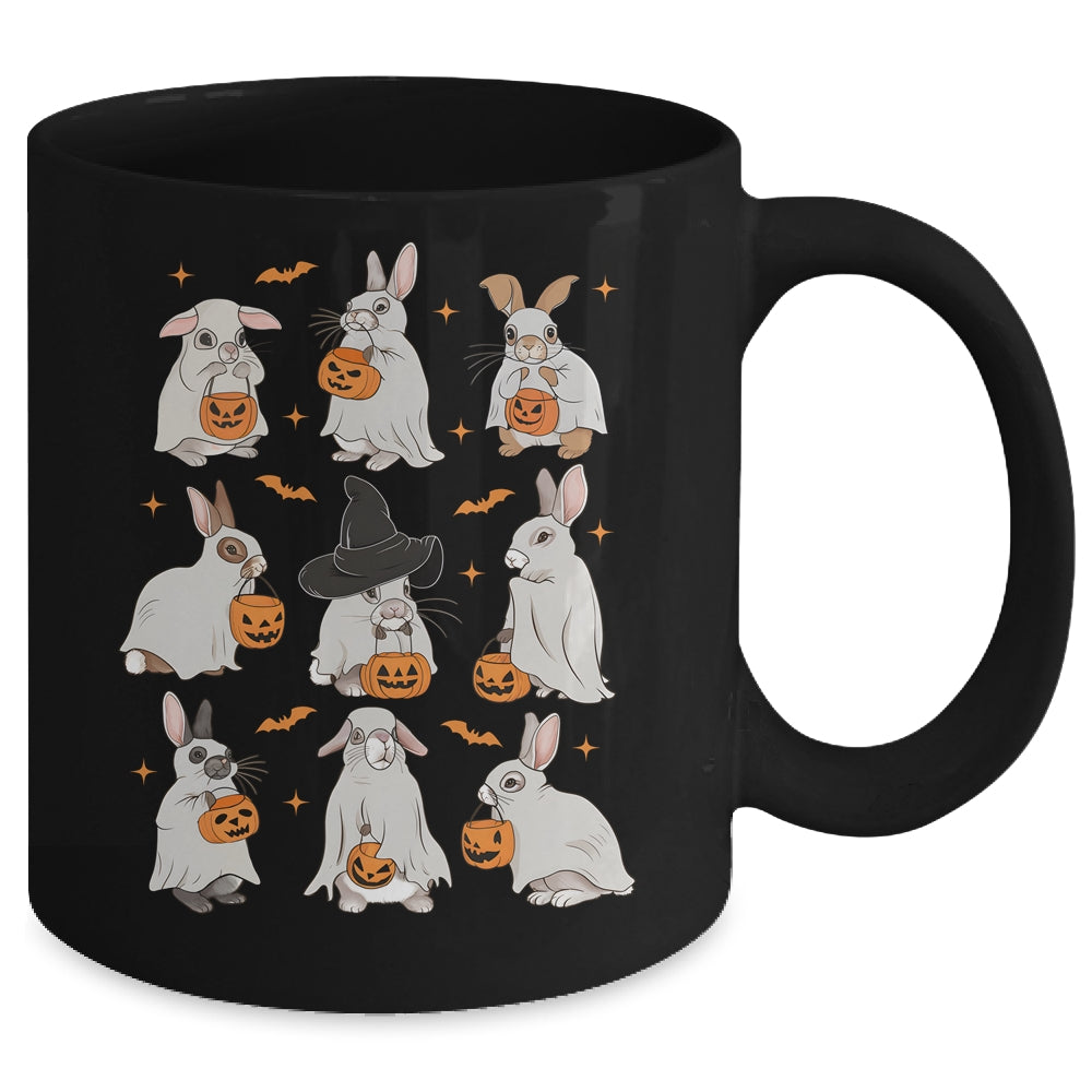Cute Fall Bunny Ghost Costume Rabbit Lover Spooky Season Mug | siriusteestore