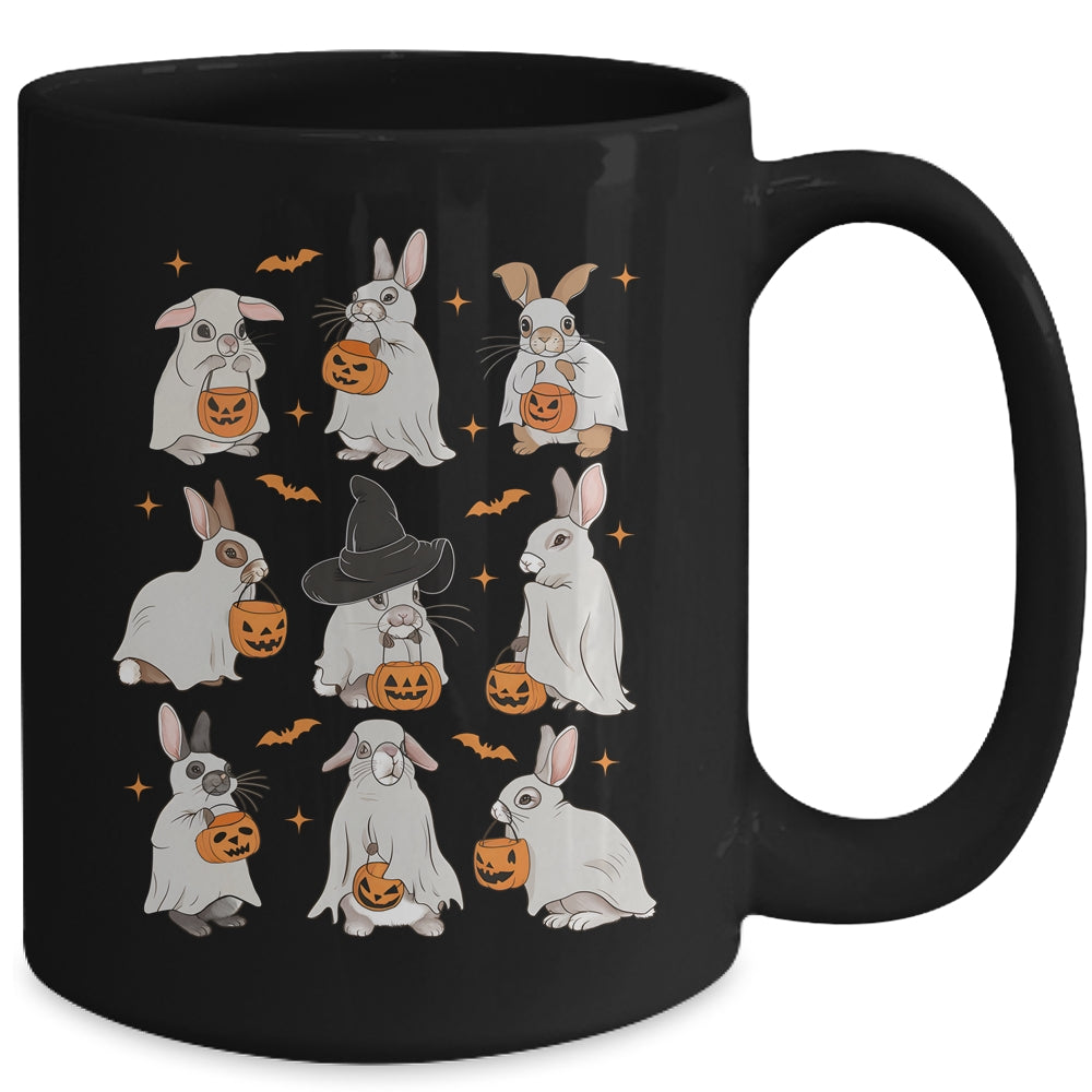 Cute Fall Bunny Ghost Costume Rabbit Lover Spooky Season Mug | siriusteestore