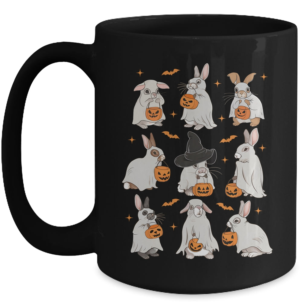Cute Fall Bunny Ghost Costume Rabbit Lover Spooky Season Mug | siriusteestore