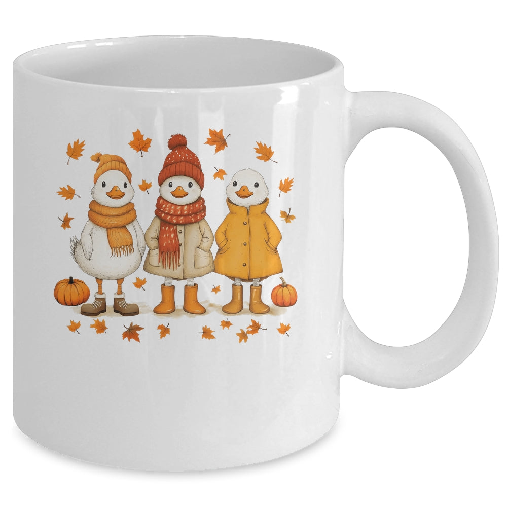 Cute Fall Goose Autumn Leaves Cozy Autumn Thanksgiving Mug | siriusteestore