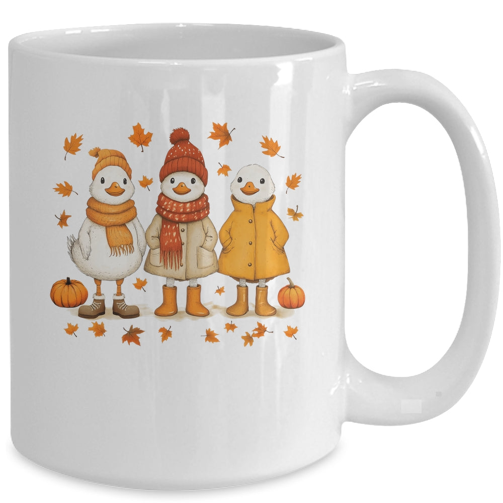 Cute Fall Goose Autumn Leaves Cozy Autumn Thanksgiving Mug | siriusteestore