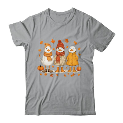 Cute Fall Goose Autumn Leaves Cozy Autumn Thanksgiving Shirt & Sweatshirt | siriusteestore