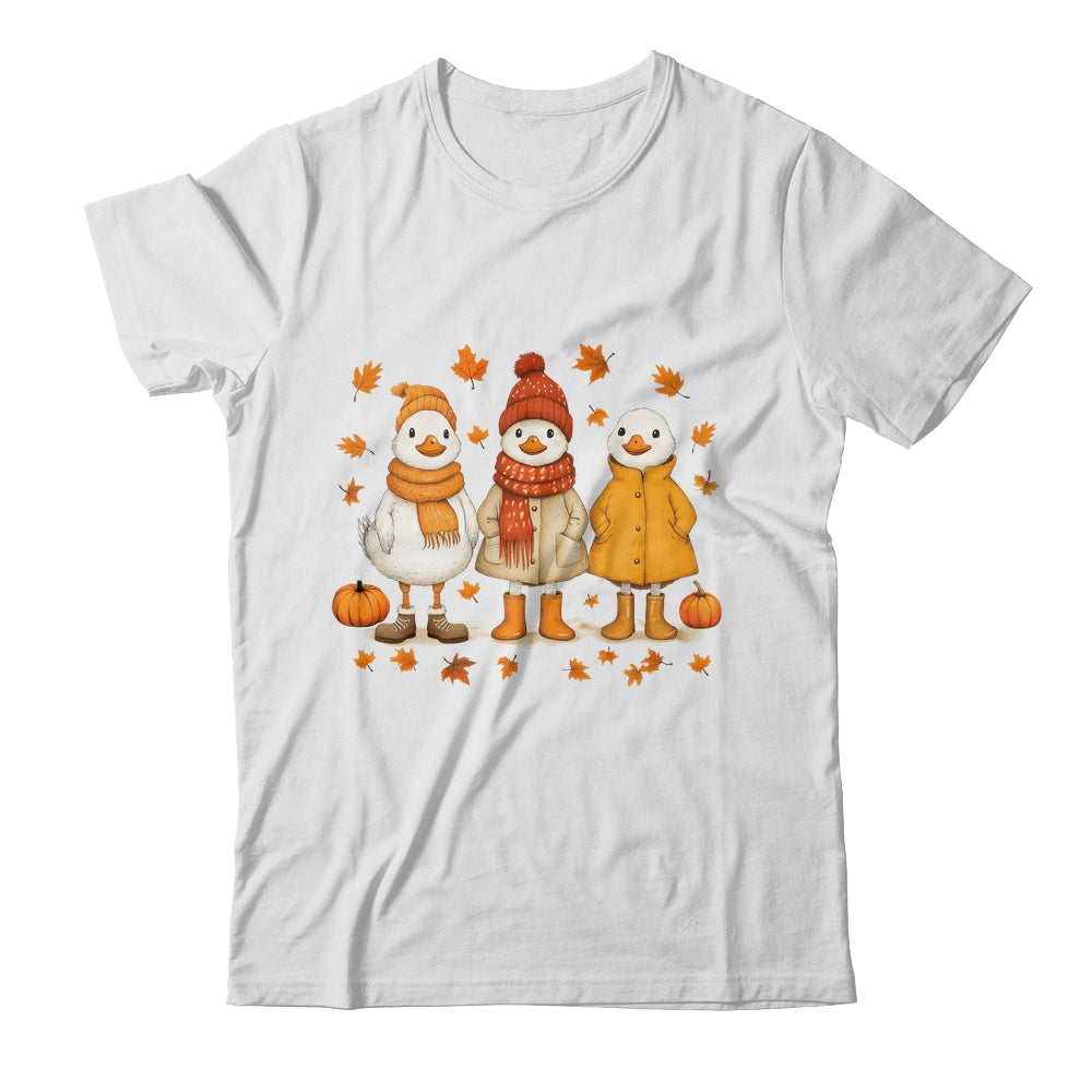 Cute Fall Goose Autumn Leaves Cozy Autumn Thanksgiving Shirt & Sweatshirt | siriusteestore