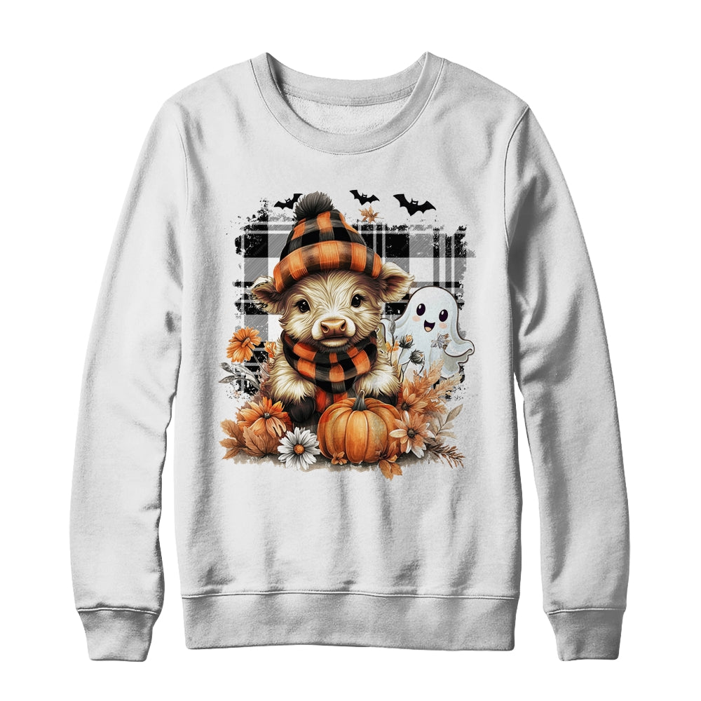 Cute Fall Highland Cow Ghost Spooky Season Autumn Halloween Shirt & Sweatshirt | siriusteestore