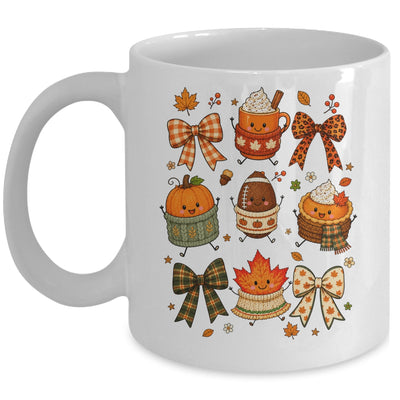Cute Fall Thanksgiving Pumpkin Football Coffee Autumn Bow Mug | siriusteestore