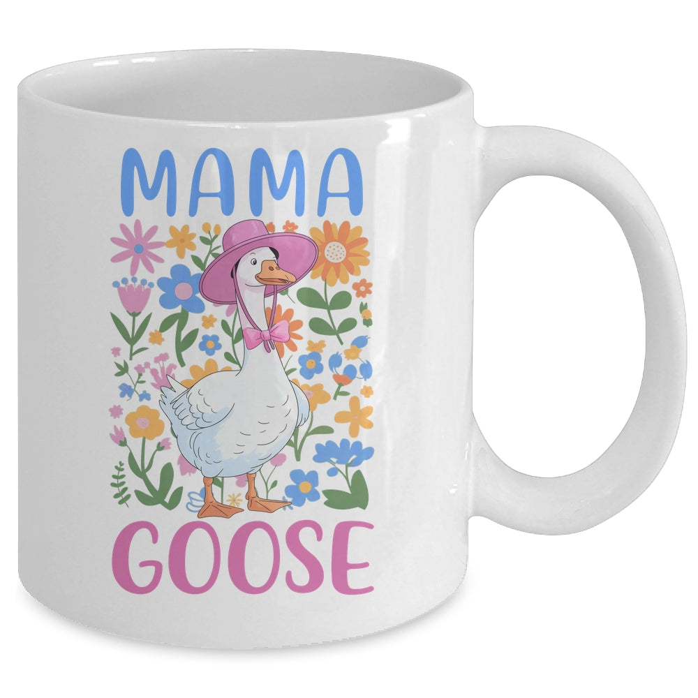 Cute Floral Mama Goose Coquette Mother's Day Goose Lover Mug | siriusteestore