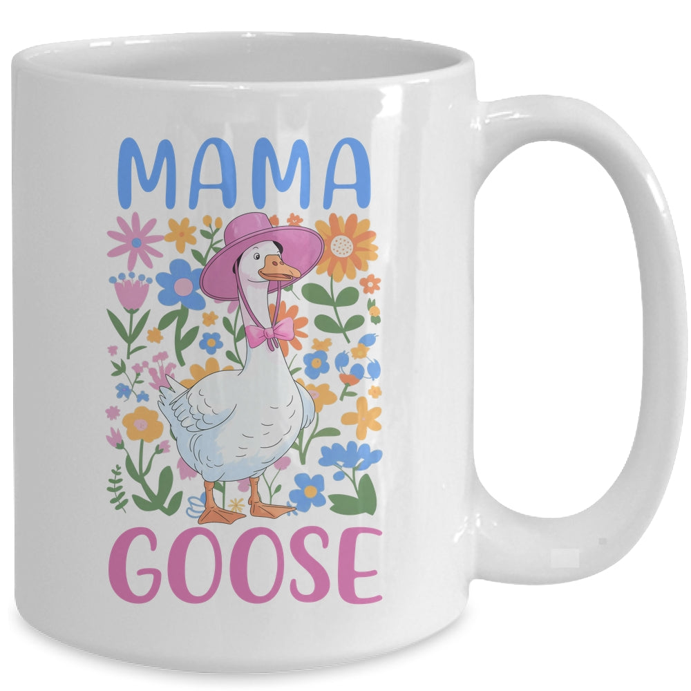 Cute Floral Mama Goose Coquette Mother's Day Goose Lover Mug | siriusteestore