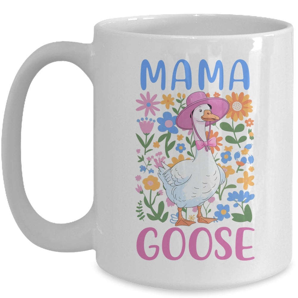 Cute Floral Mama Goose Coquette Mother's Day Goose Lover Mug | siriusteestore