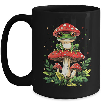 Cute Frog On Mushroom Cartoon Aesthetic Art Garden Lover Mug | siriusteestore