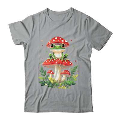 Cute Frog On Mushroom Cartoon Aesthetic Art Garden Lover Shirt & Tank Top | siriusteestore