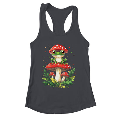 Cute Frog On Mushroom Cartoon Aesthetic Art Garden Lover Shirt & Tank Top | siriusteestore