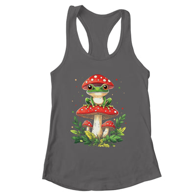 Cute Frog On Mushroom Cartoon Aesthetic Art Garden Lover Shirt & Tank Top | siriusteestore