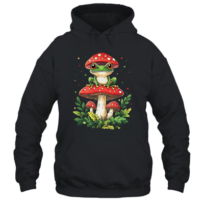 Cute Frog On Mushroom Cartoon Aesthetic Art Garden Lover Shirt & Tank Top | siriusteestore