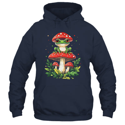 Cute Frog On Mushroom Cartoon Aesthetic Art Garden Lover Shirt & Tank Top | siriusteestore