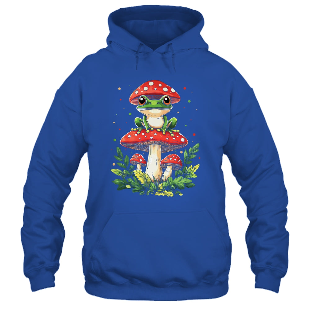 Cute Frog On Mushroom Cartoon Aesthetic Art Garden Lover Shirt & Tank Top | siriusteestore