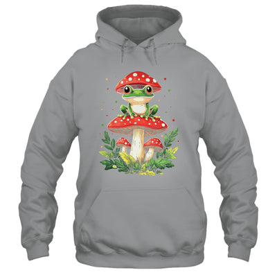 Cute Frog On Mushroom Cartoon Aesthetic Art Garden Lover Shirt & Tank Top | siriusteestore