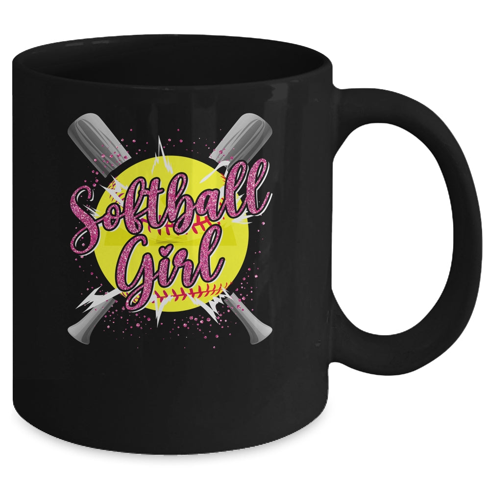 Cute Funny Softball Player Fan Softball Girl Mug | siriusteestore
